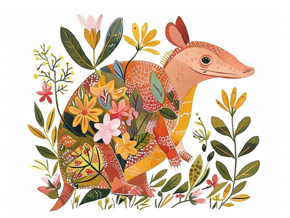 Little Floral Armadillo 1