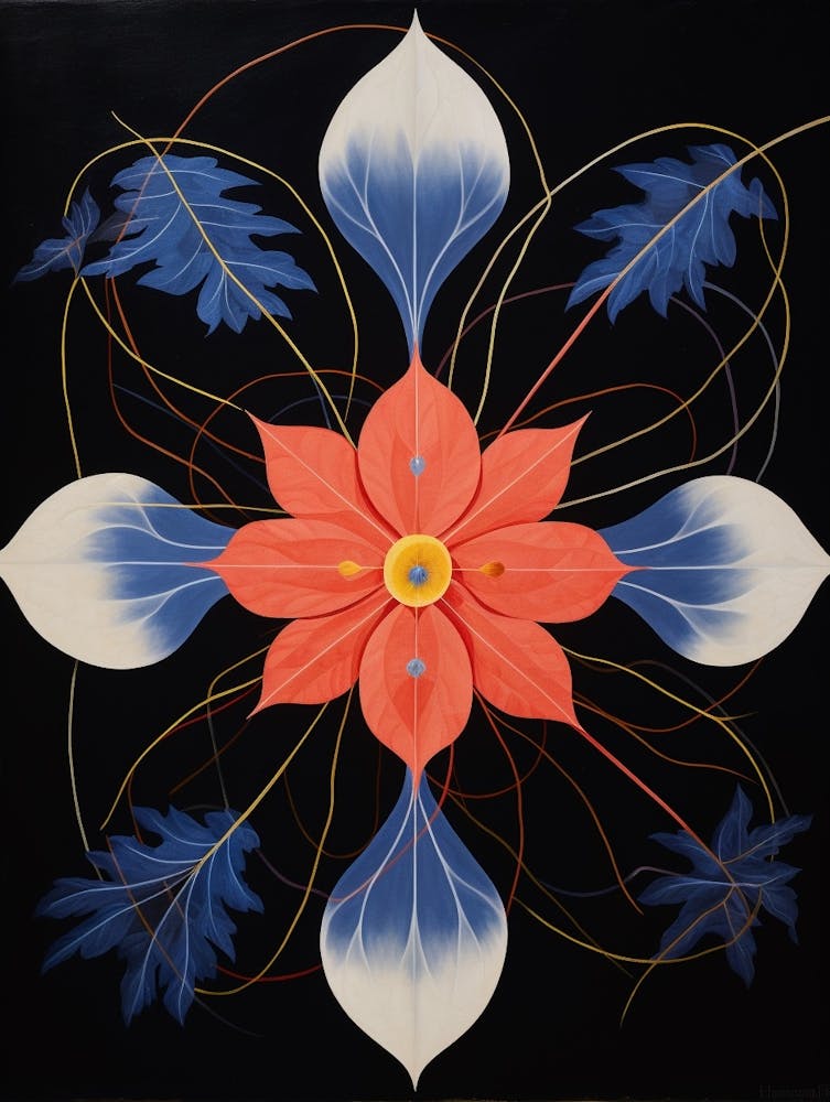Lobelia 2 Hilma Af Klint Inspired Flower Illustration