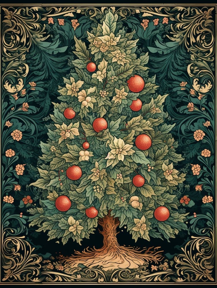 William Morris Style Christmas Tree 18