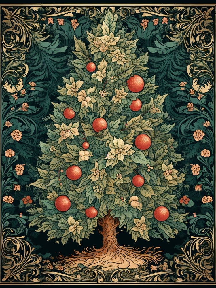 William Morris Style Christmas Tree 18