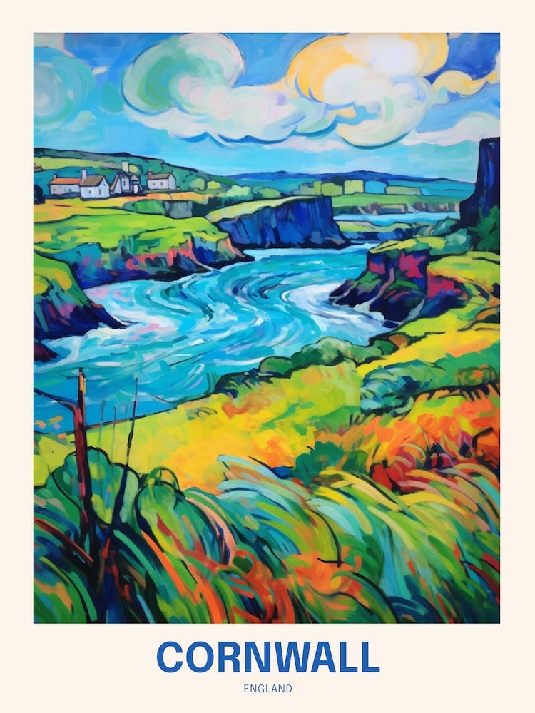 Cornwall England 12 Uk Travel Poster