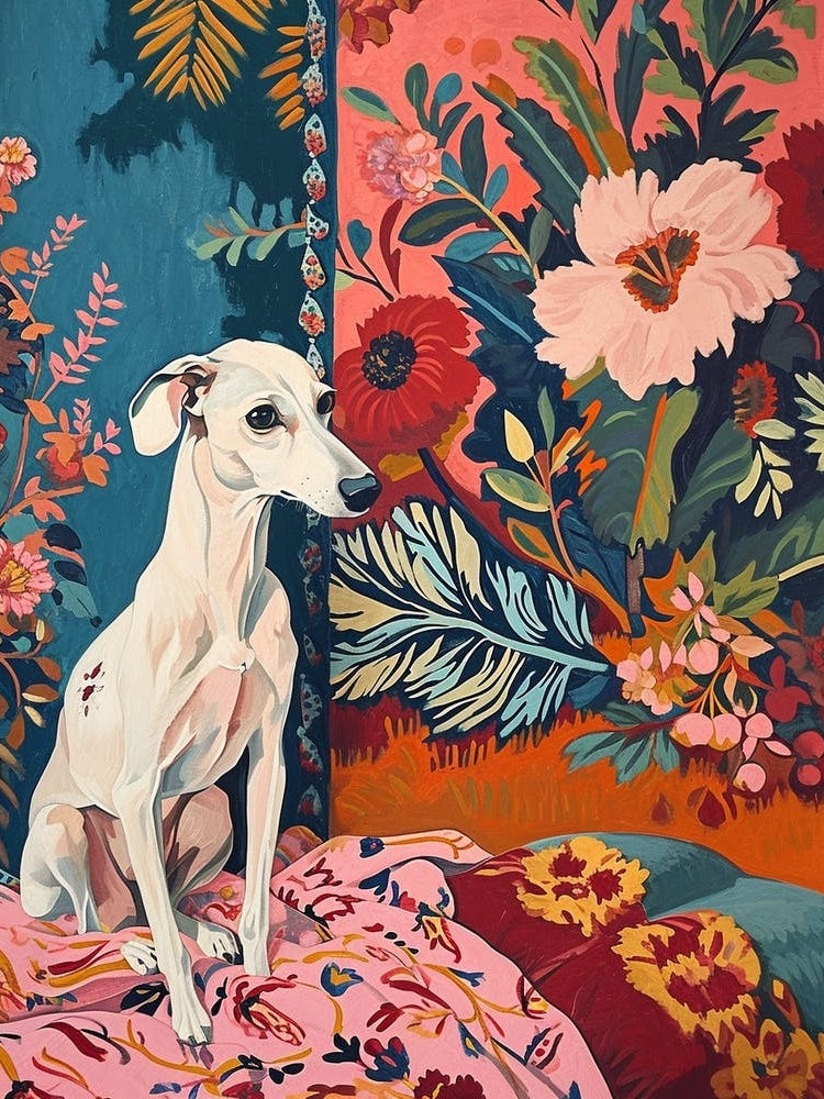 Floral Animal Painting Dog 2