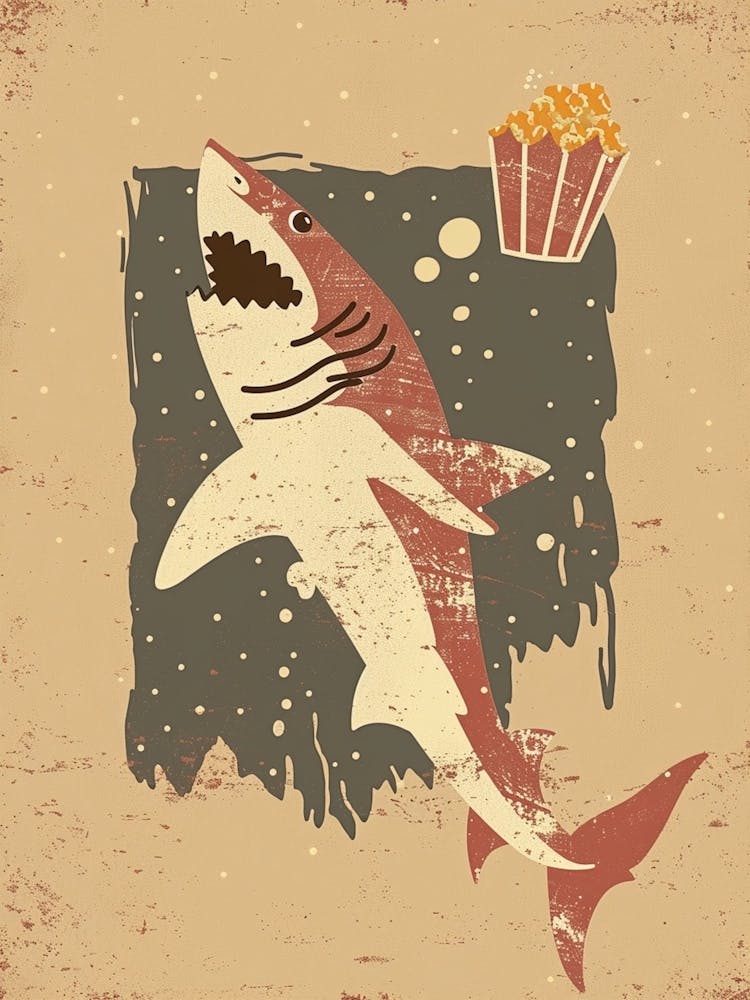 Shark & Popcorn Muted Pastels