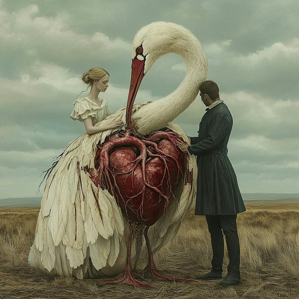 Swan With A Heart