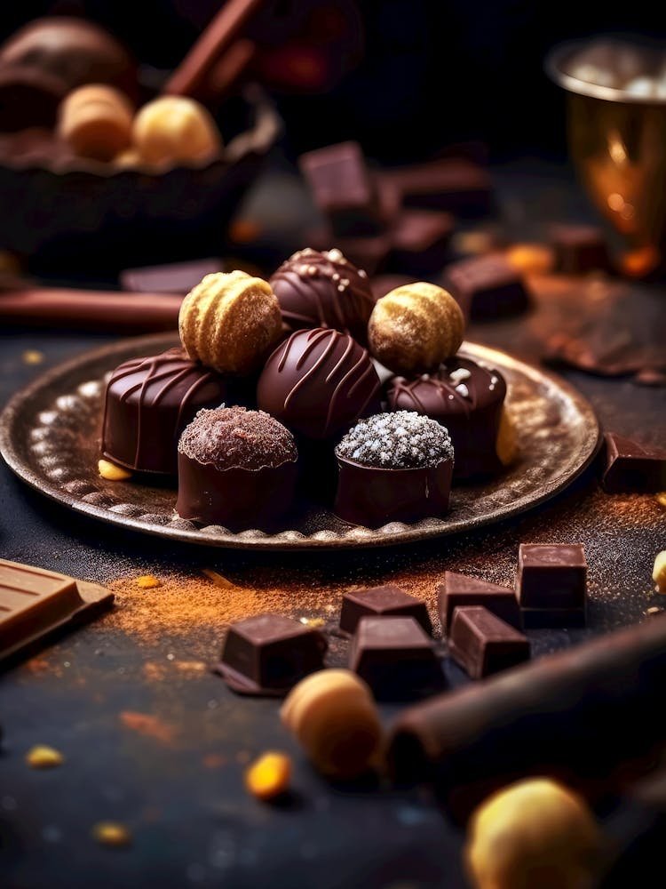 Chocolates On A Plate sweet food