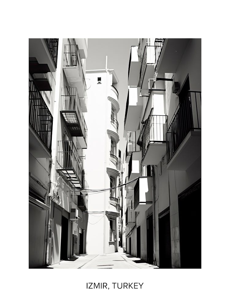 Poster Of Malaga, Spain, Photography In Black And White 3