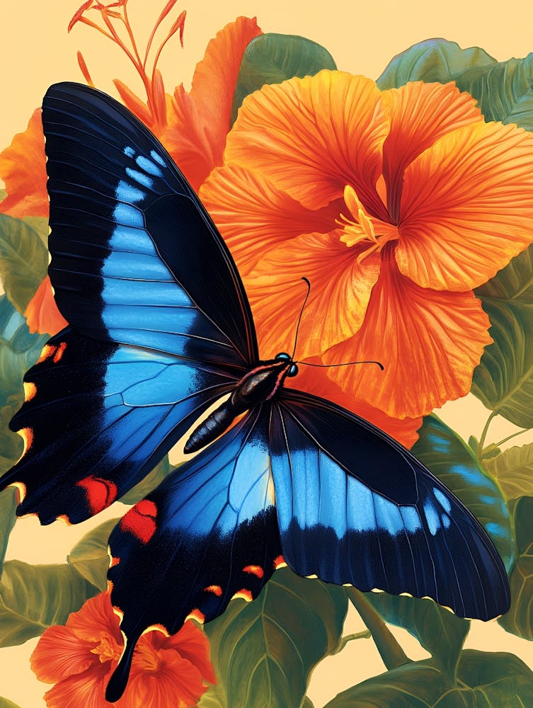 Butterfly On Hibiscus