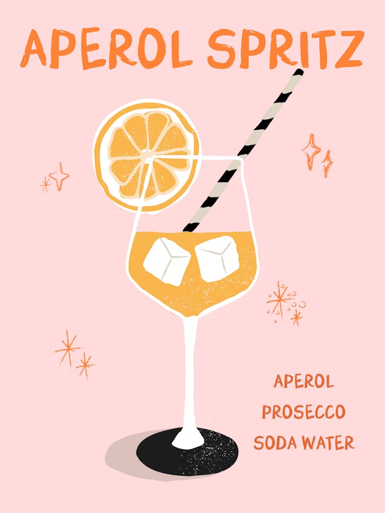 Aperol Spritz Cocktail Print