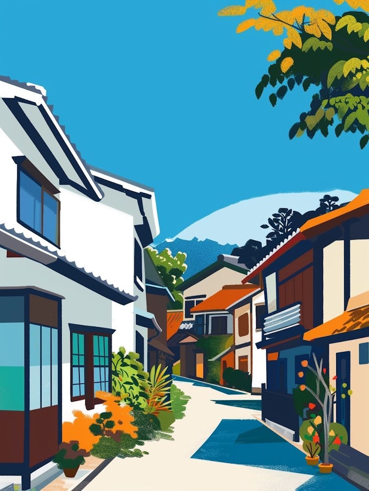 Ise Japan 5 Colourful Illustration