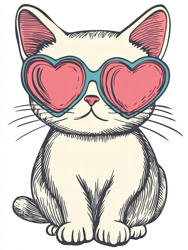 Valentine'S Day Cat.Generated AI. Wall