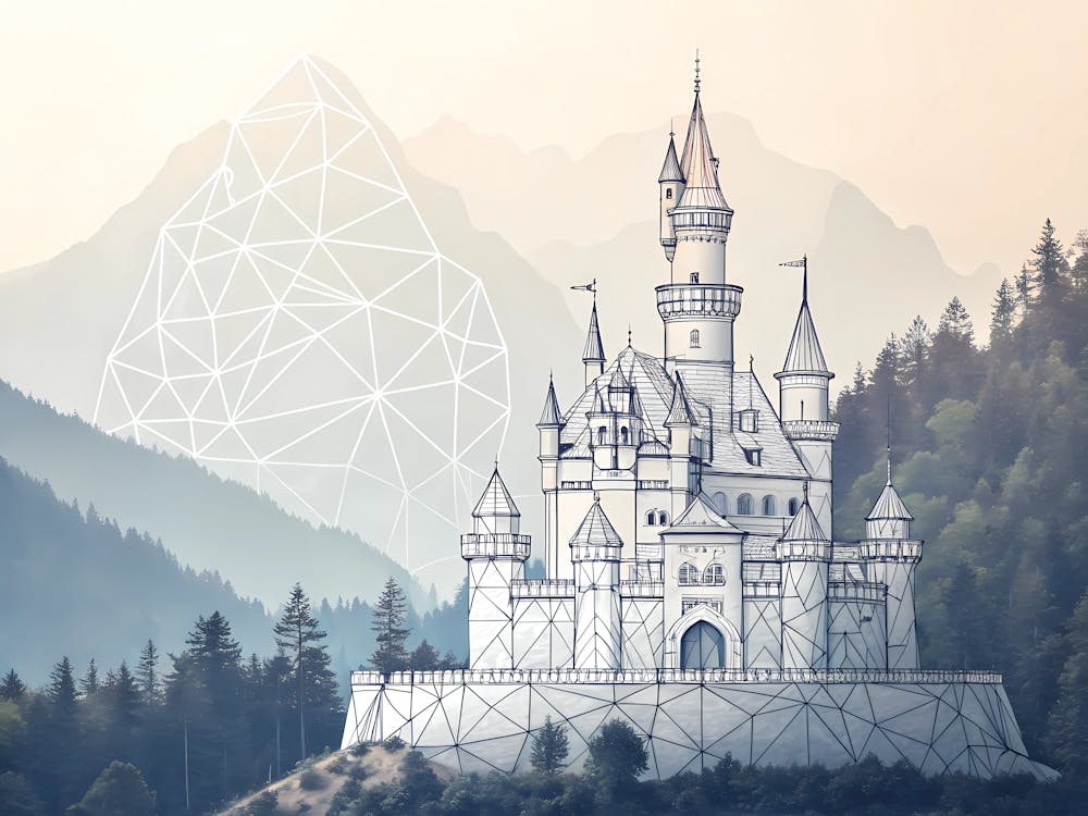 Minimalist Ink Sketch Of Geometric Abstraction O