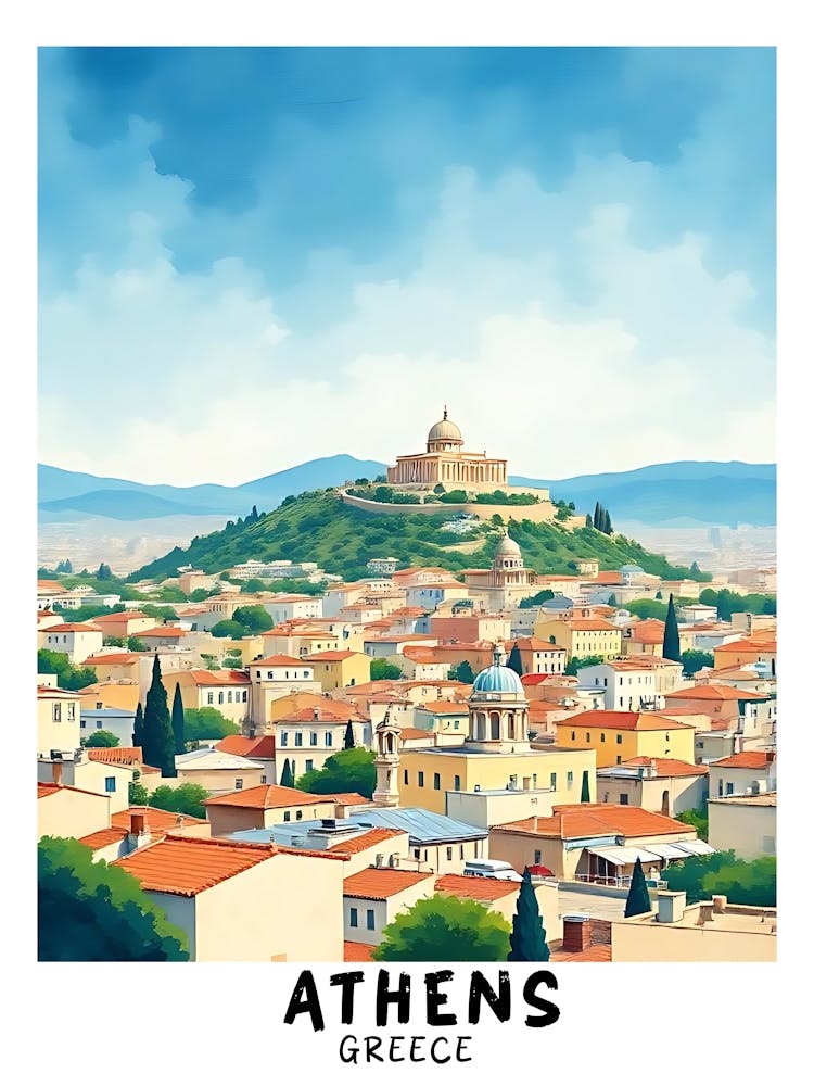Athens Greece Vintage Travel Poster 35