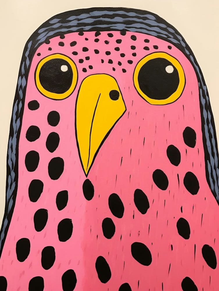 Pink Polka Dot Falcon 1