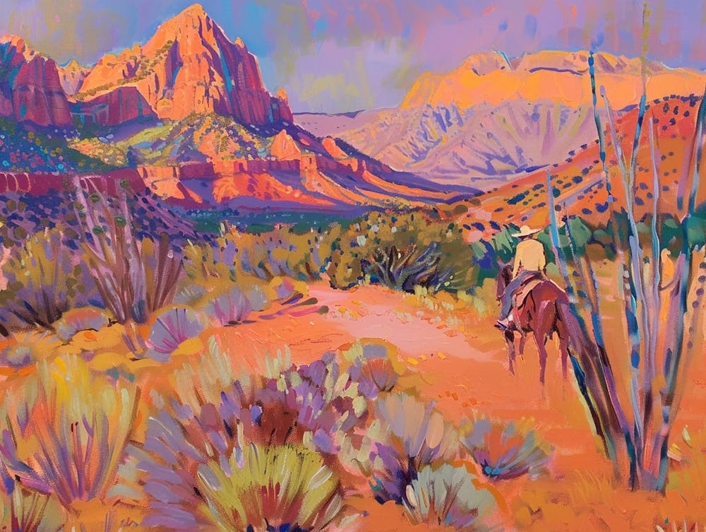 Cowboy Painting Zion National Park Utah 6