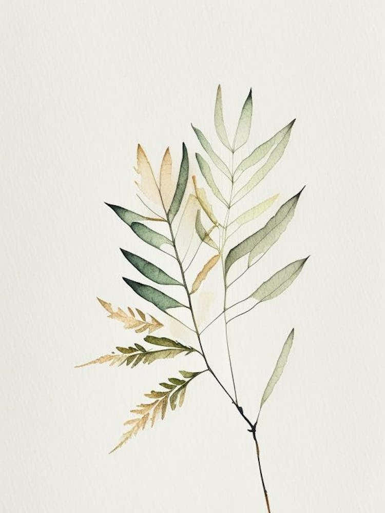 Rowan Leaf Minimalist Watercolour