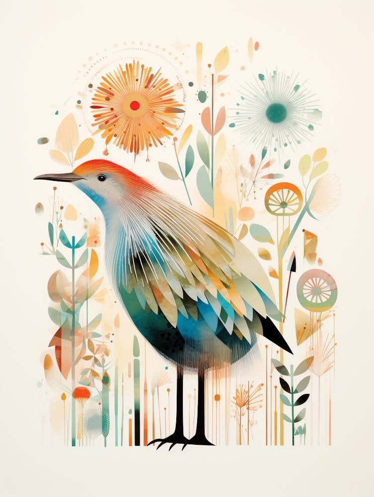 Bird Painting Collage Kiwi 2