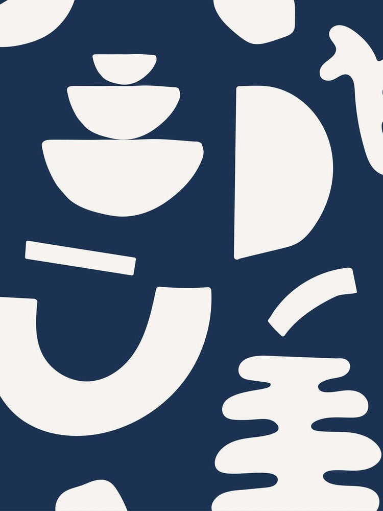 Abstract Shapes - Navy Blue