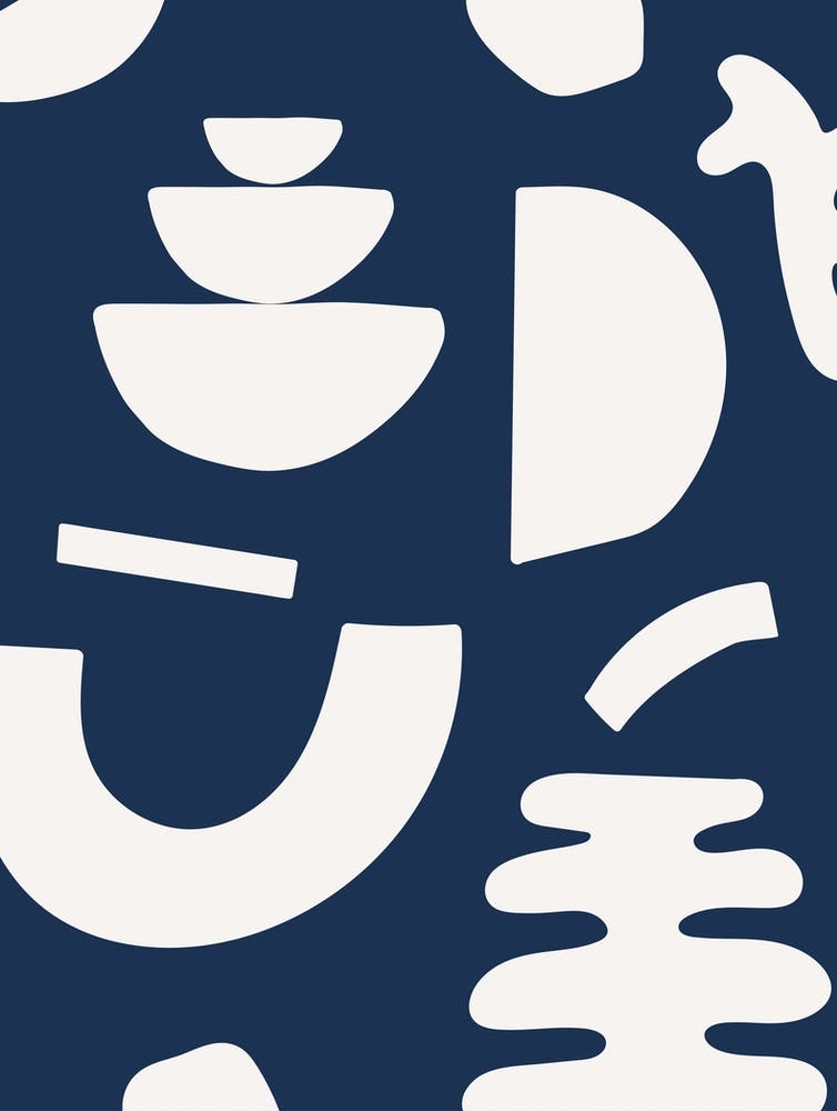 Abstract Shapes - Navy Blue