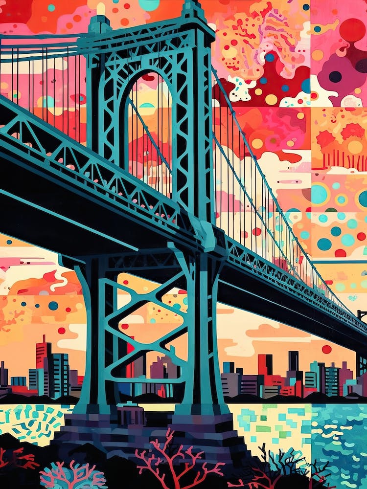 George Washington Bridge New Jersey Colourful 4
