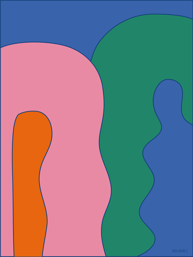 'Acid Dream' blue and pink - bold colourful abstract