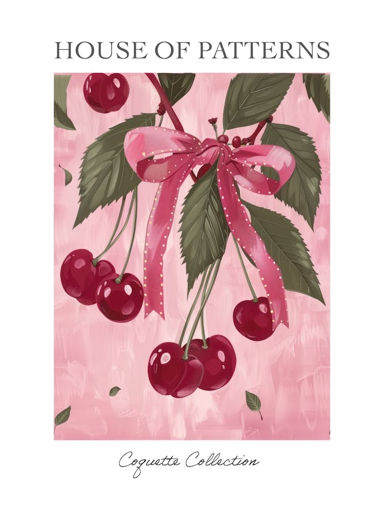 Cute Cherries Pattern Poster