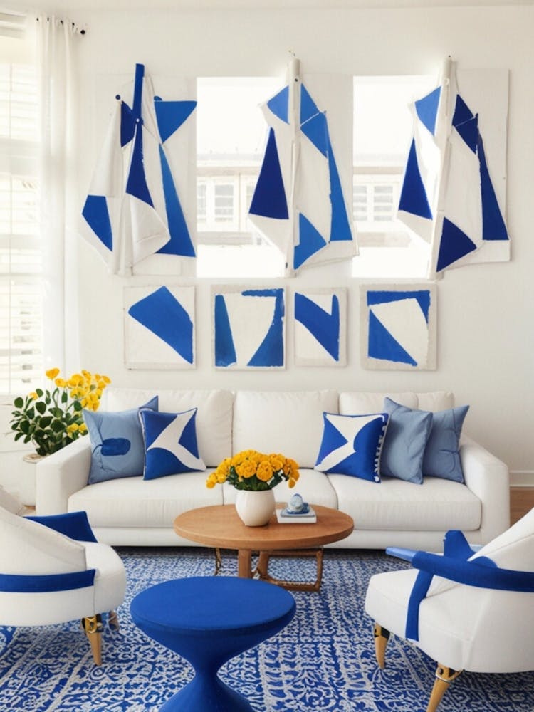 Salon Bleu et Blanc
