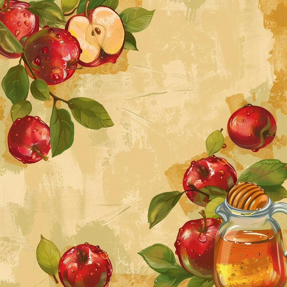 Rosh Hashanah Banner Texture With Apples And Hon 1718400529 4