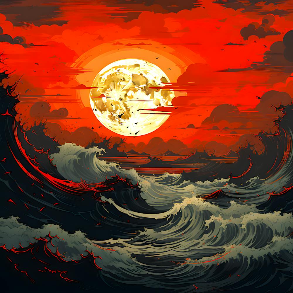 Coucher de Soleil Dans La Mer