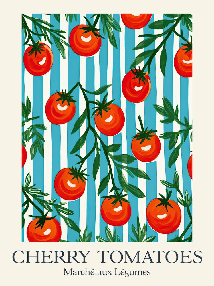 Marche Aux Legumes Cherry Tomatoes Summer Illustration 4
