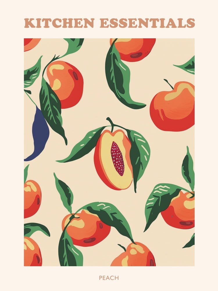 Peach Pattern Illustration Affiche 1