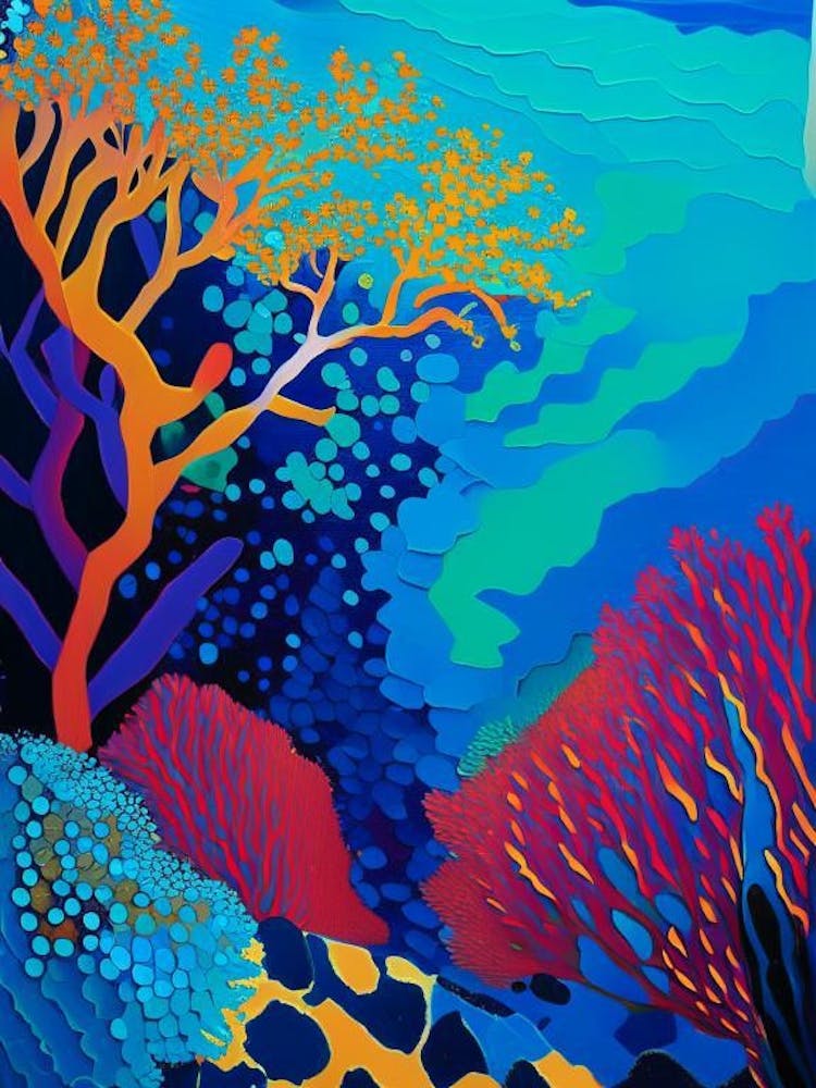The Great Barrier Reef Australia Colourful Painting Tropical Destination