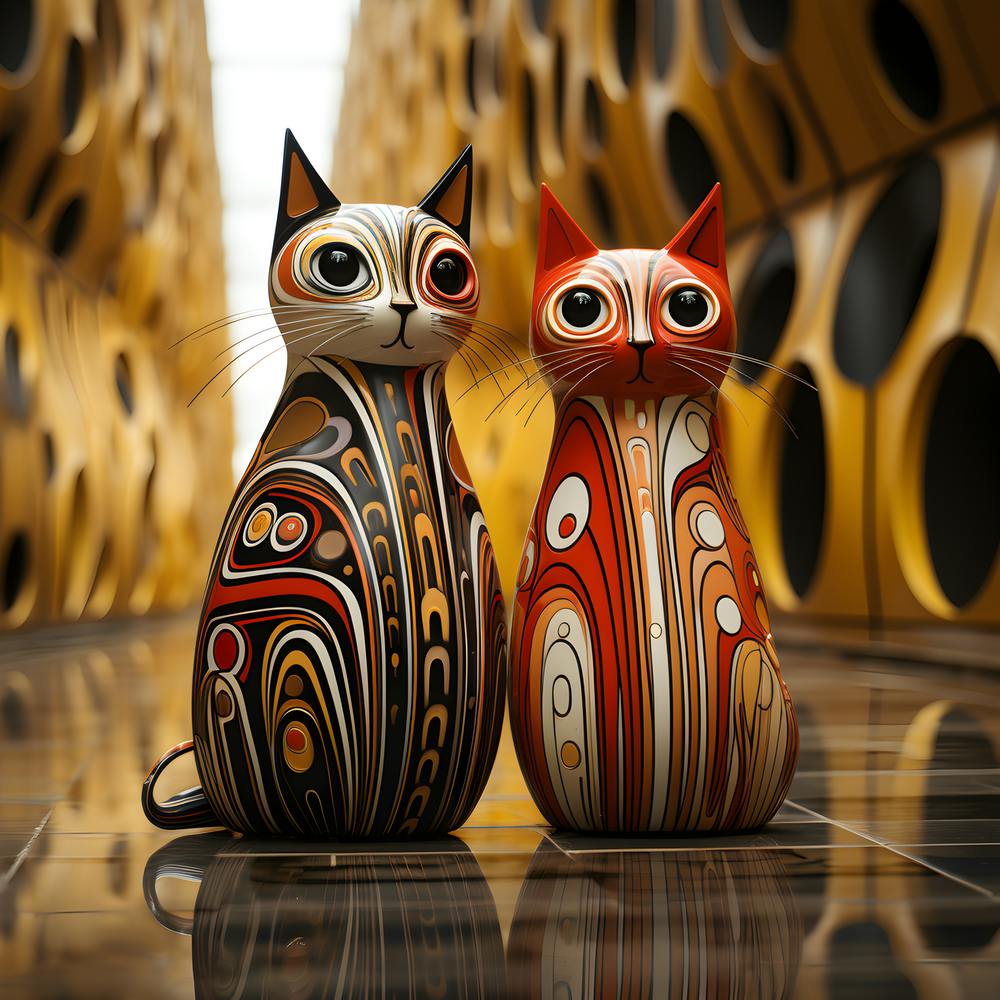 Neon Nightmares Surreal Cats