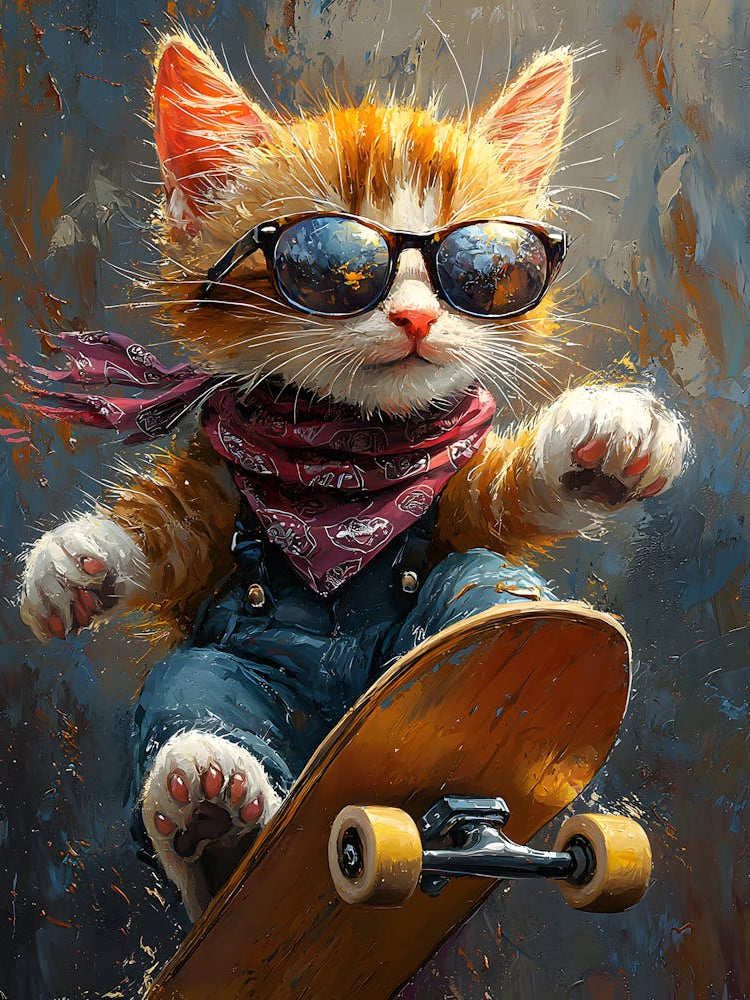 Skateboard Cat