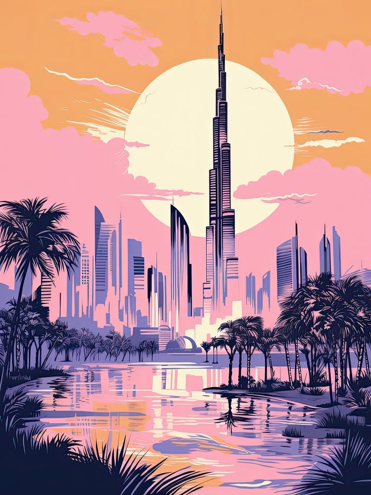 Dubai In Risograph Style 1