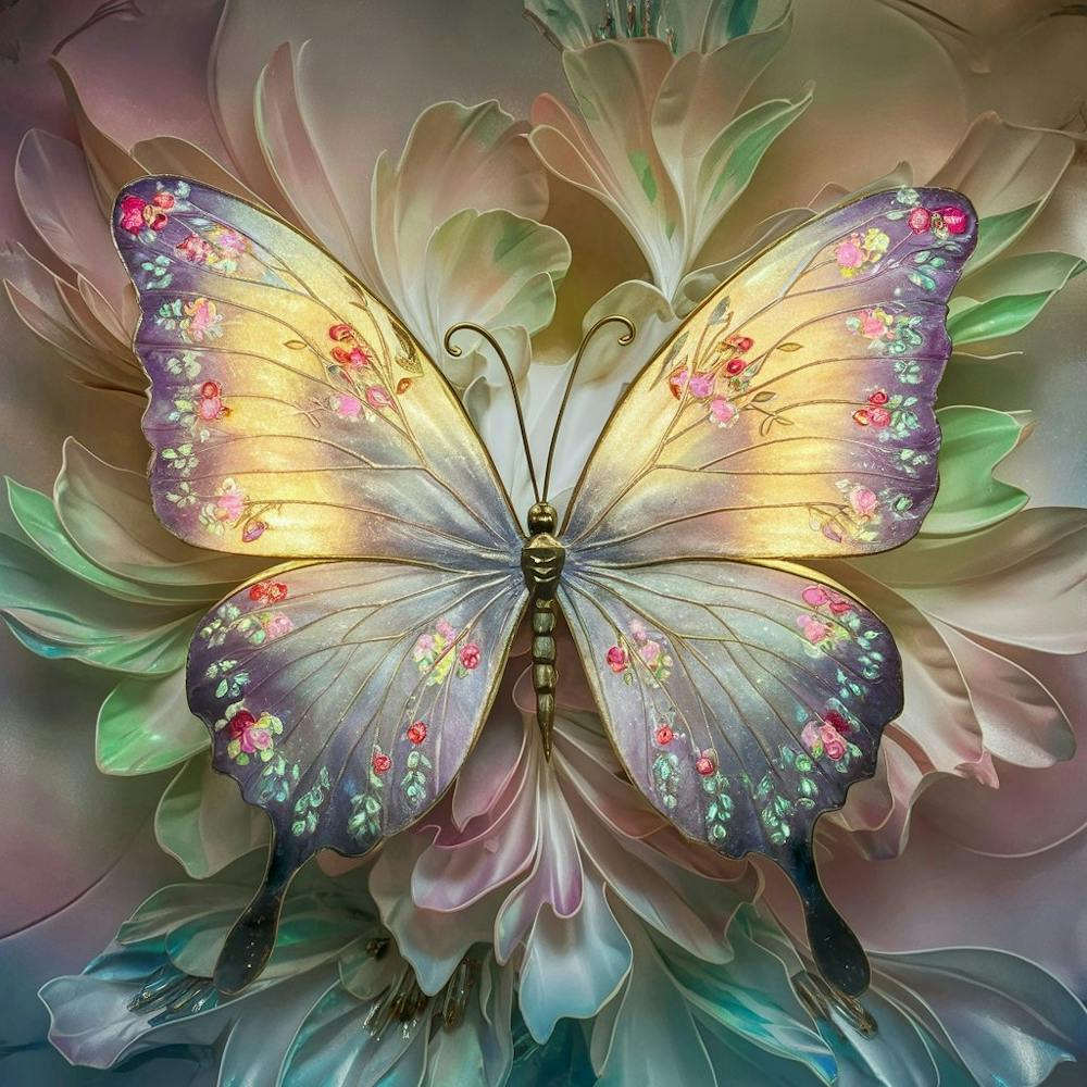 A stunning, lifelike wall art piece featuring a beautiful butterfly