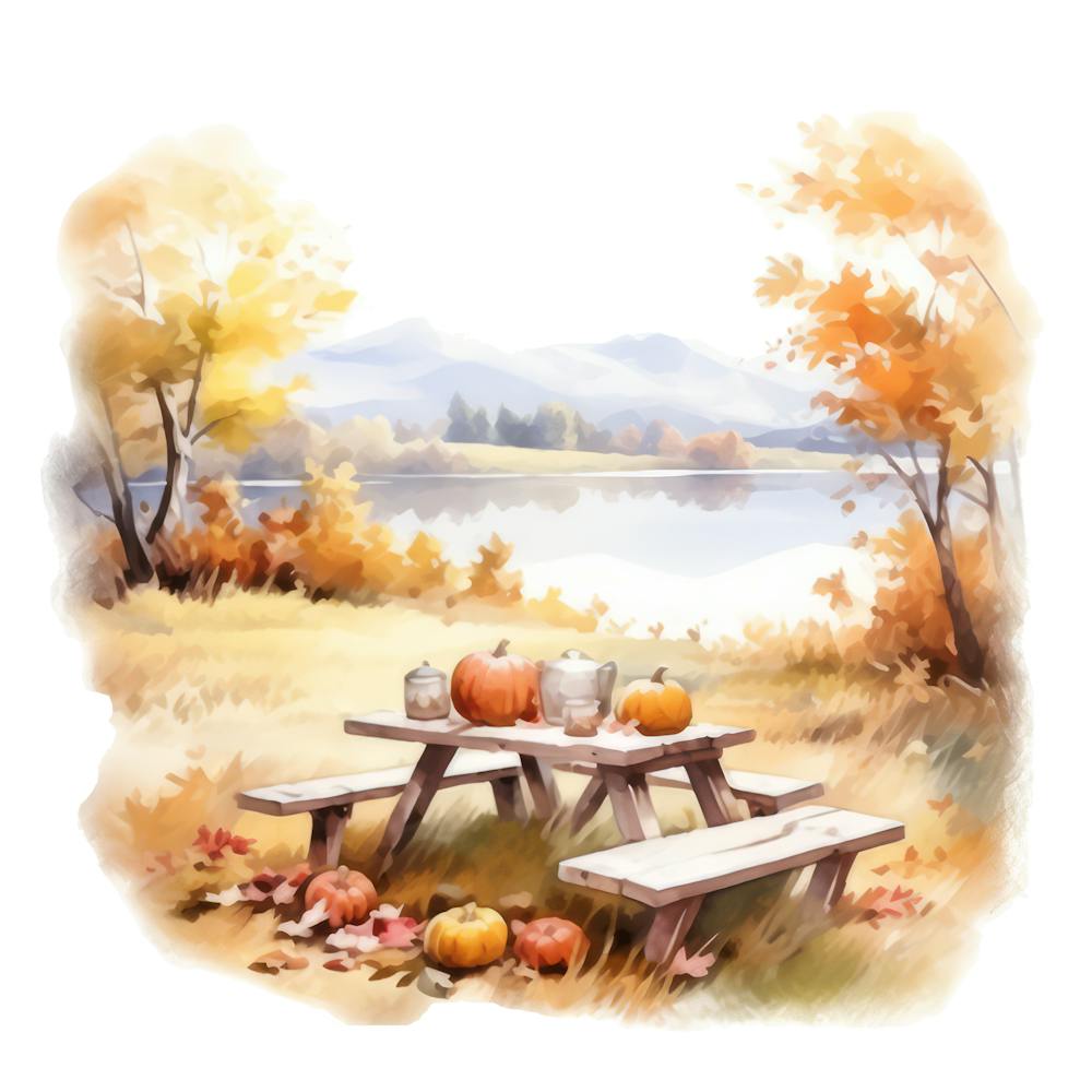 Autumn Picnic Table
