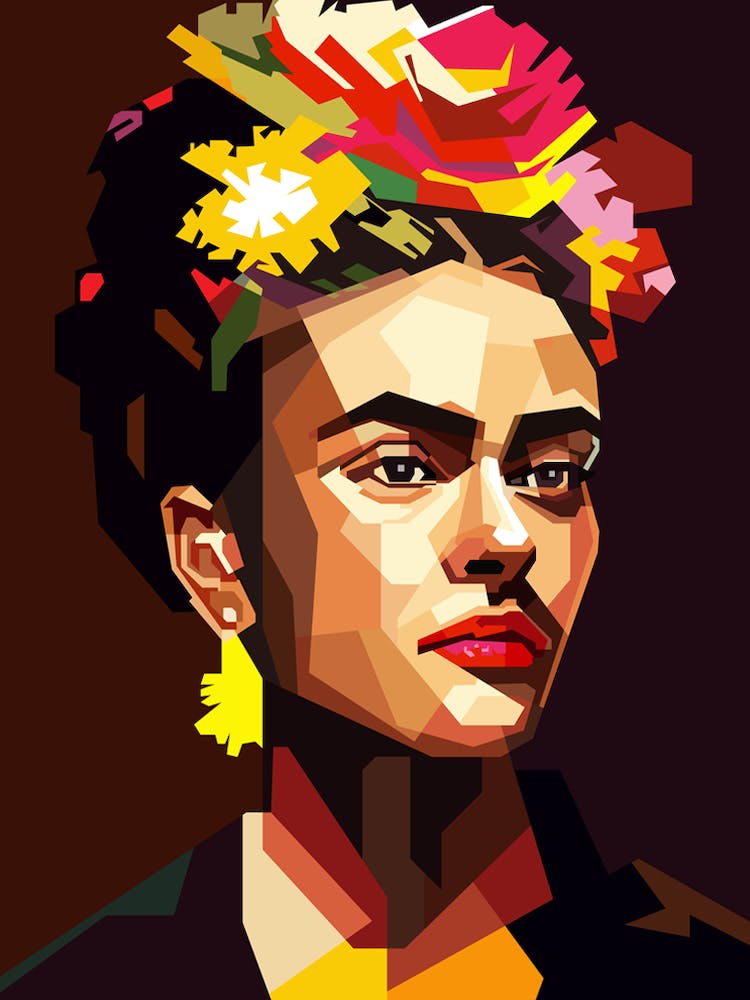 Frida Kahlo Künstler-Malerei Retro-Illustration