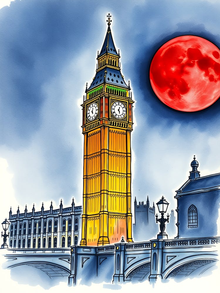 Big Ben And The Moon
