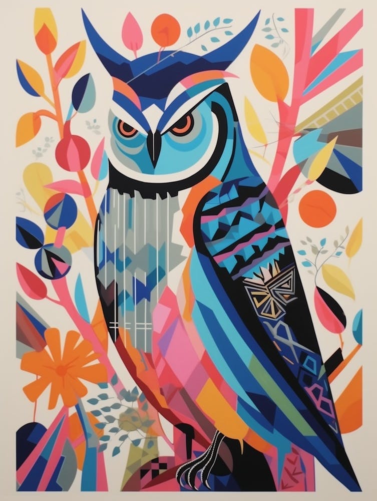 Oiseau scandinave coloré Grand-duc d'Amérique 2