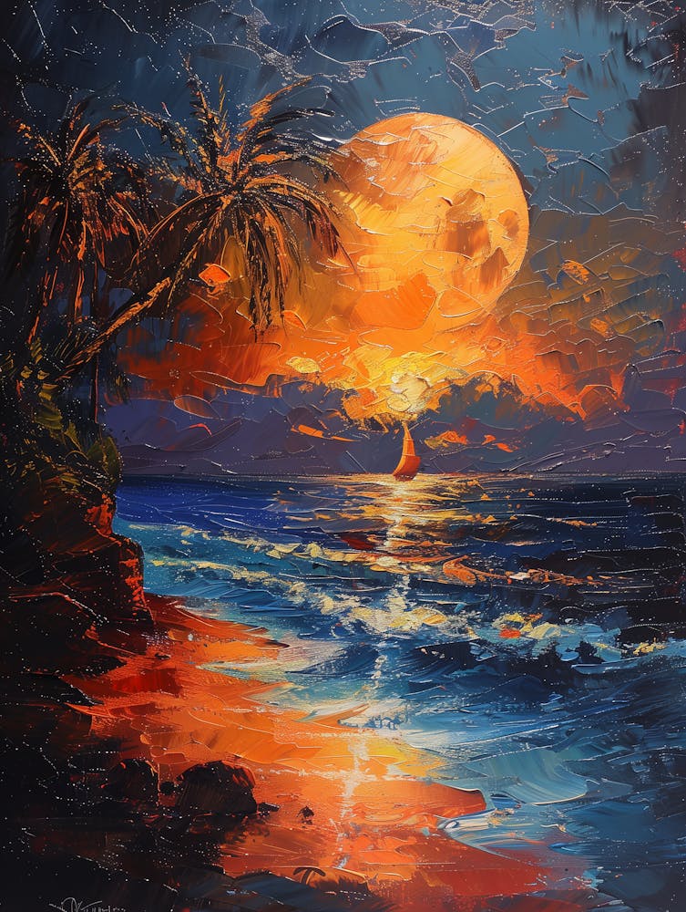 Full Moon At The Beach