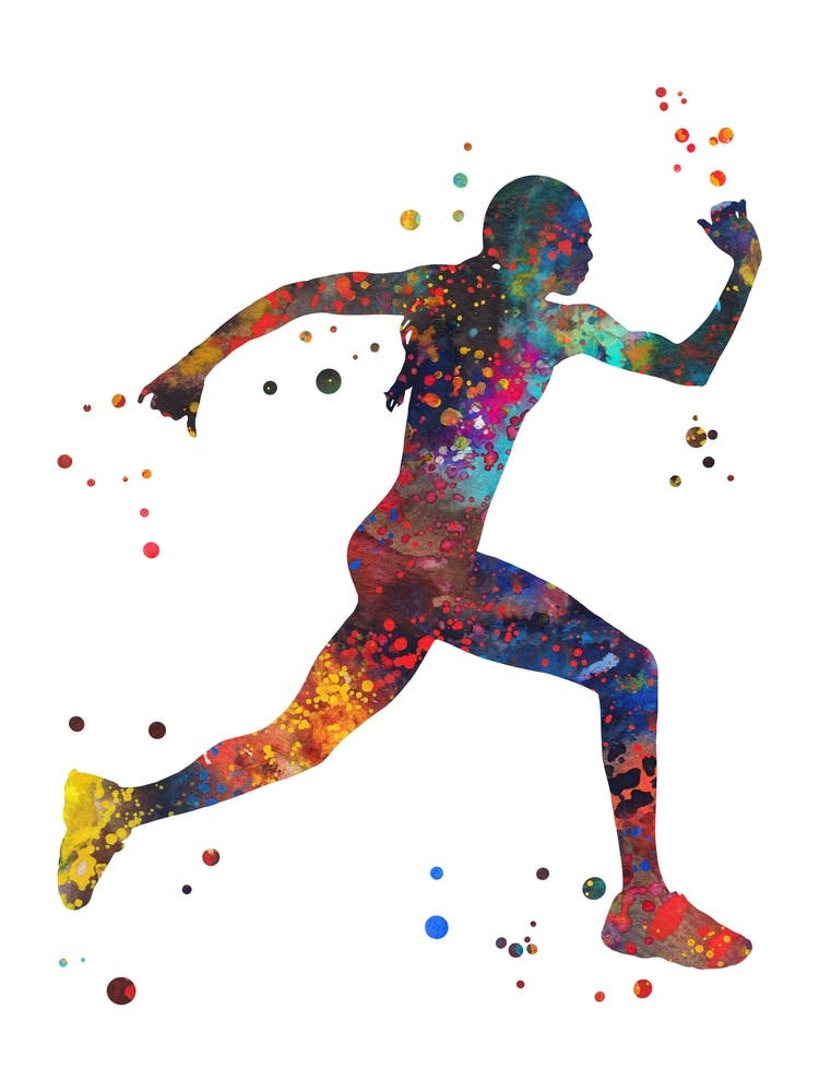 Running  Woman Watercolor