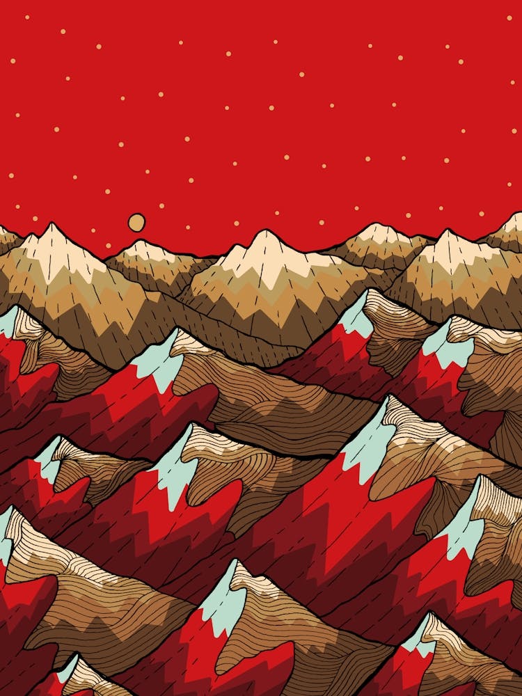 Golden Red Peaks
