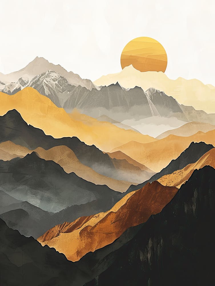 Sonnenuntergang in den Berggipfeln 1