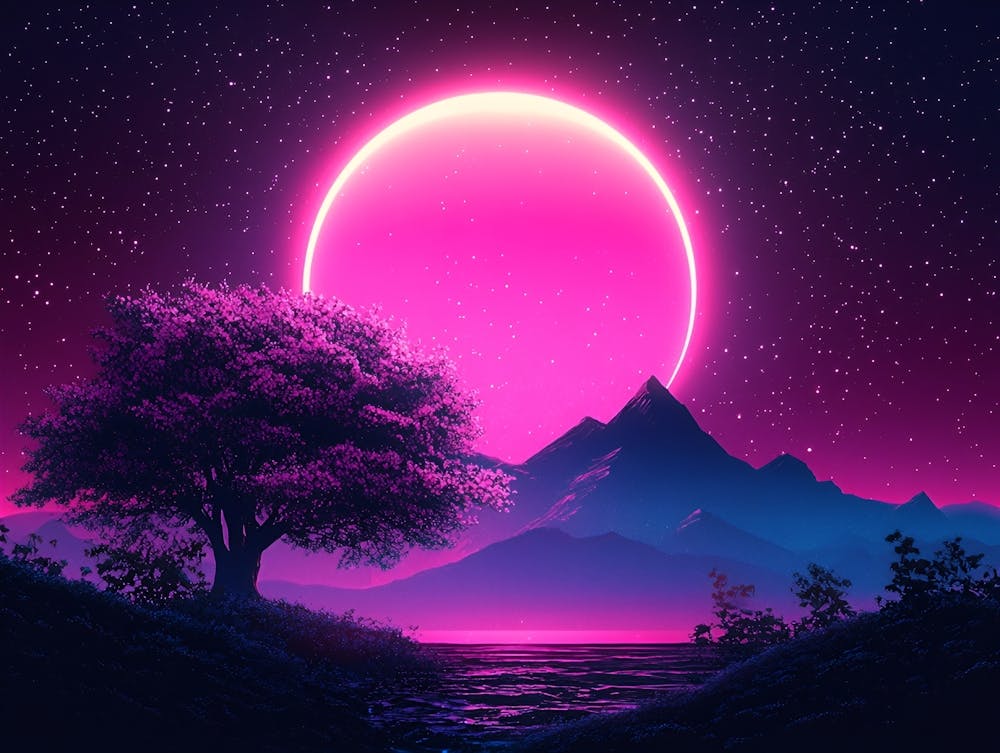 Pink Moon In The Sky