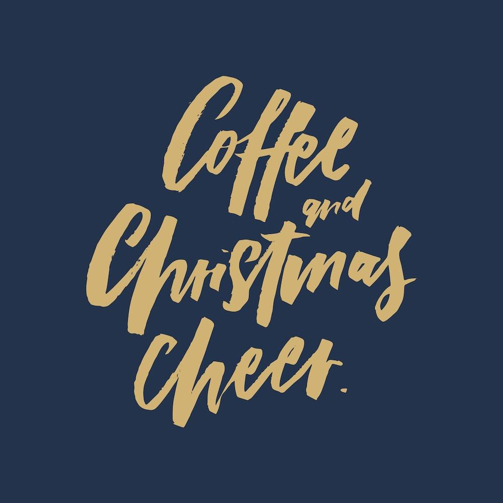 Coffee Christmas Cheer Navy Square