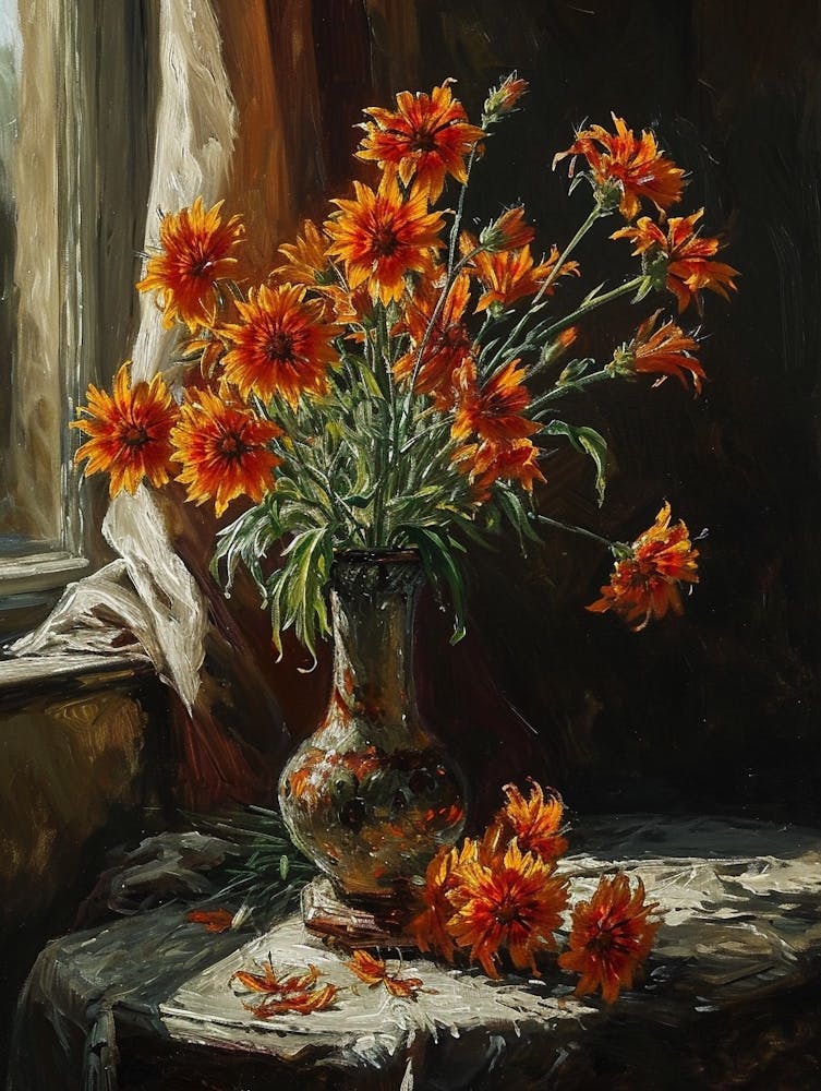 Baroque Floral Still Life Gaillardia 3