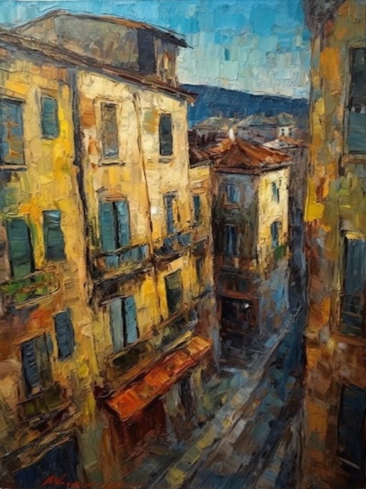 Window View Of Rome In The Style Of Expressionism 4