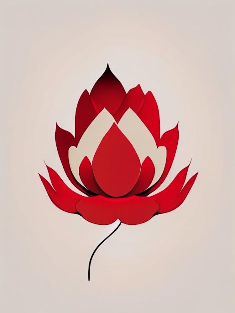 Red Lotus Retro Minimal 1