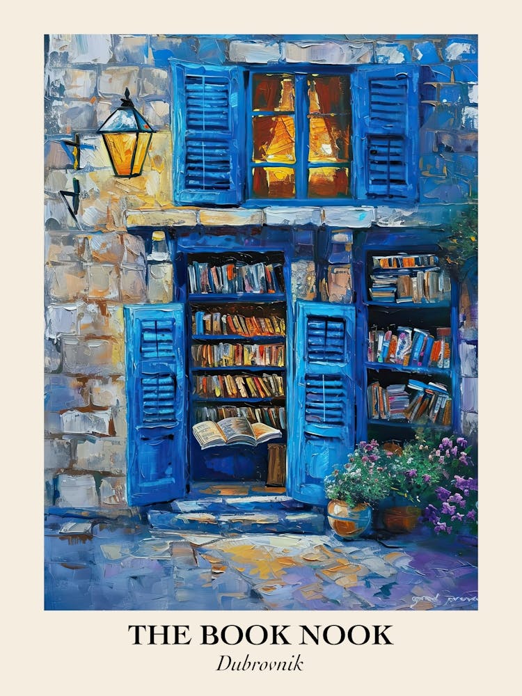 Dubrovnik Book Nook Bookshop 1 Poster