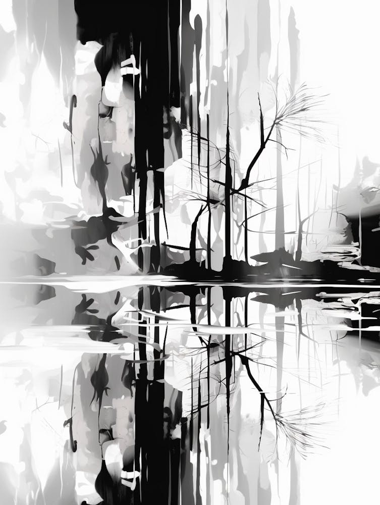 Réflexion Abstraite Noir Et Blanc 12